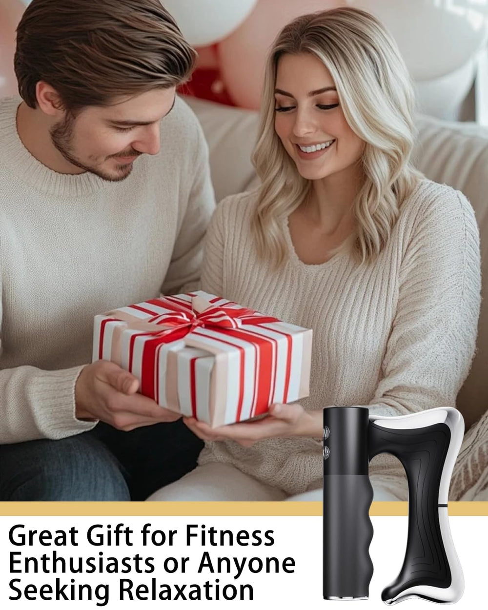 Porston heated muscle scraper tool portable case enables on-the-go relaxation.