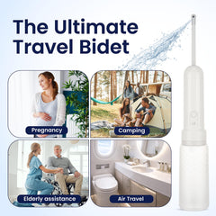 Portable Electric Travel Bidet showing USB-C charging for quick power on trips.