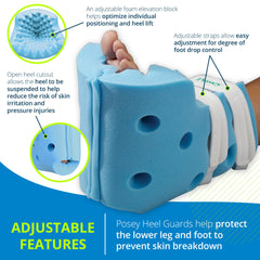 Posey TIDI 6127 heel guard showing adjustable straps for fit control