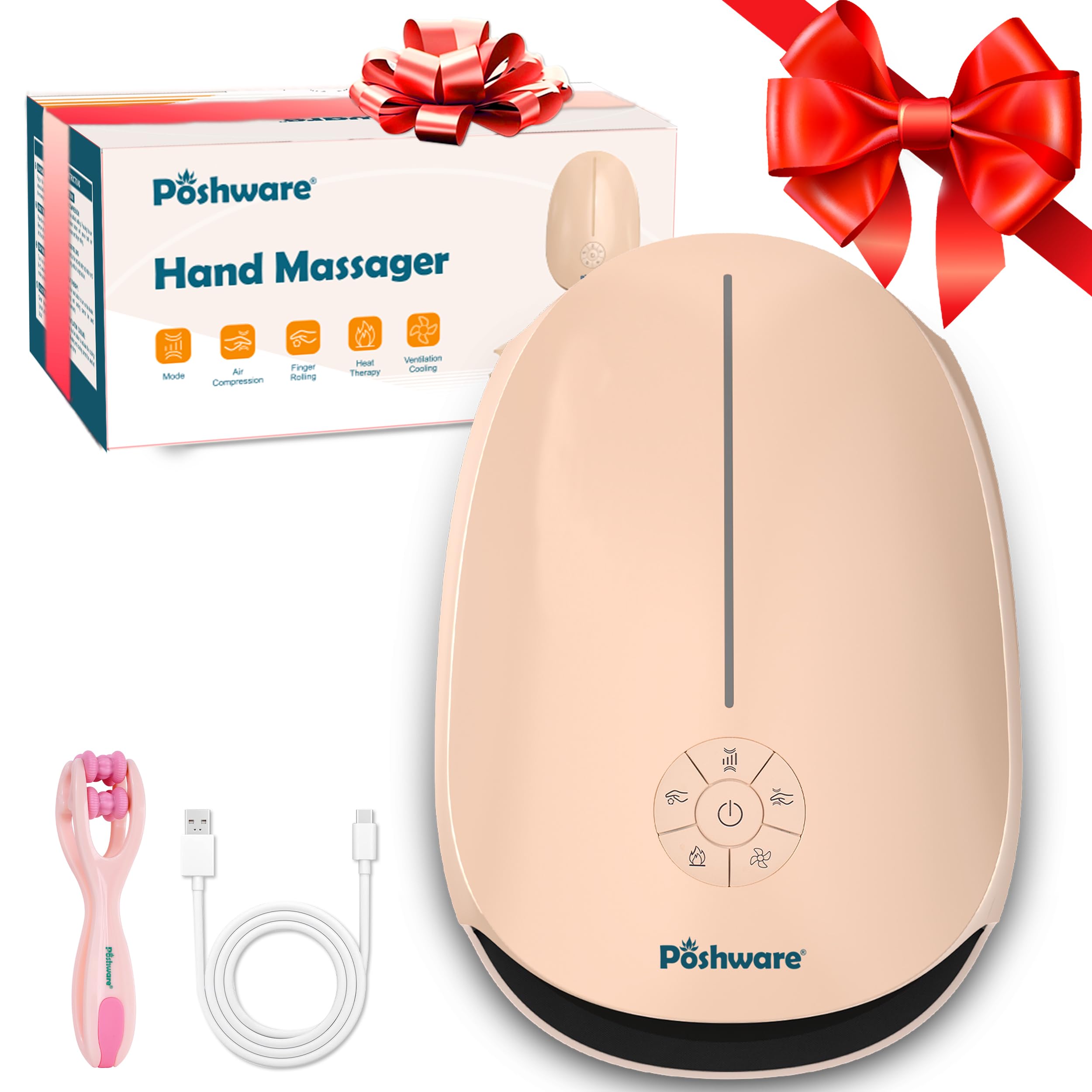 POSHware hand massager with heat and kneading rollers easing daily stiffness.