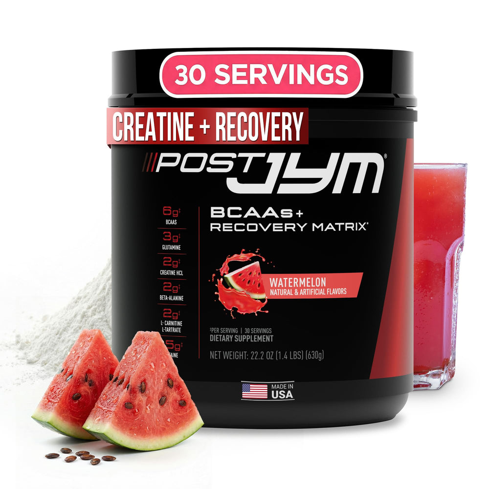 Post JYM Active Matrix watermelon bottle for post-workout hydration.