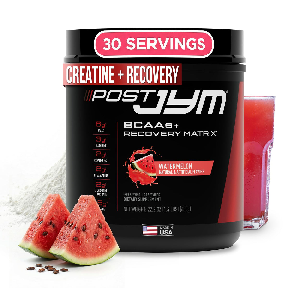 Post JYM Active Matrix watermelon bottle for post-workout hydration.