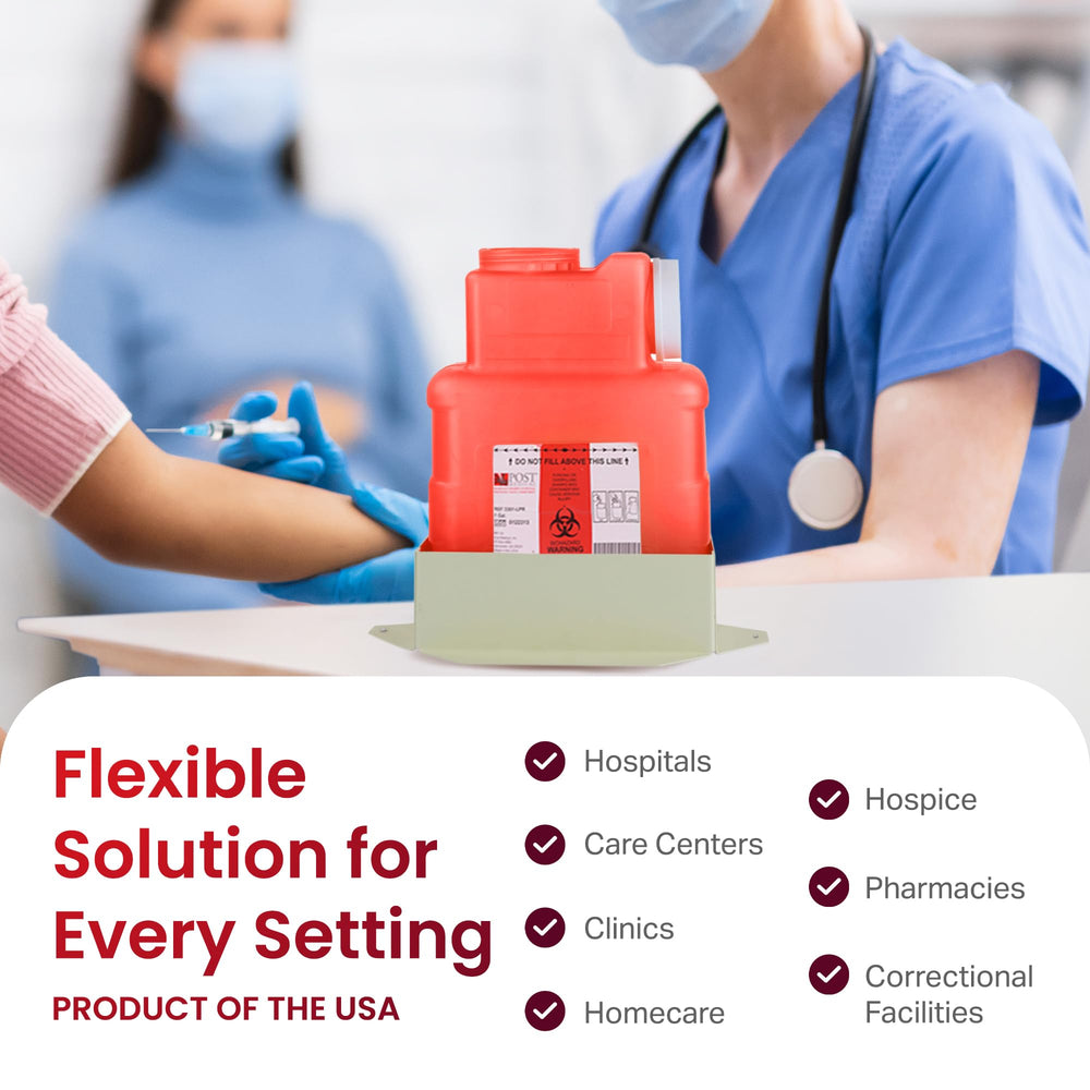 Post Medical pre-assembled sharps container ships ready for fast deployment.