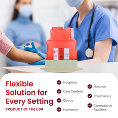 Post Medical pre-assembled sharps container ships ready for fast deployment.