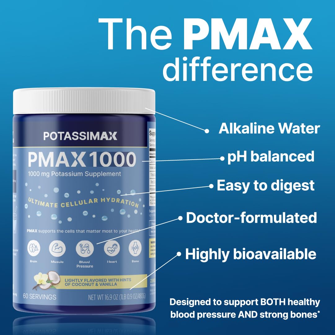 PotassiMax PMAX1000 nutrition panel highlighting balanced formulation