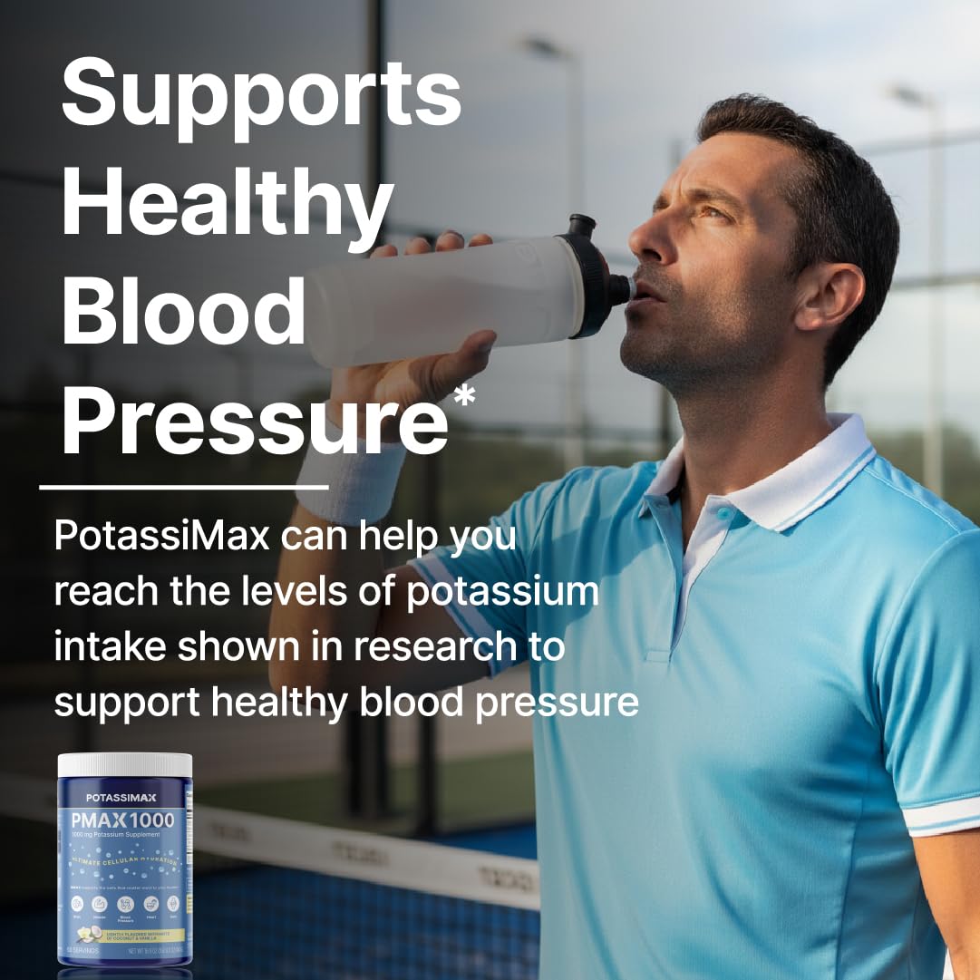 PotassiMax PMAX1000 tub label closeup highlighting four bioavailable potassium forms