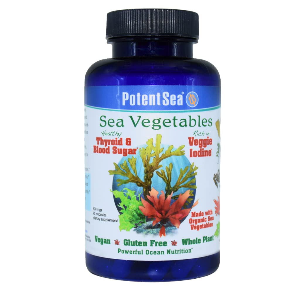 PotentSea Sea Vegetables bottle showing the 90 capsules for daily sea nutrition