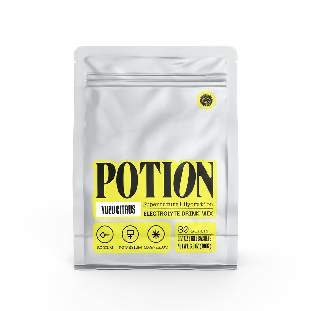 Potion Supernatural Hydration bottle pour shows easy mixing for quick hydration.