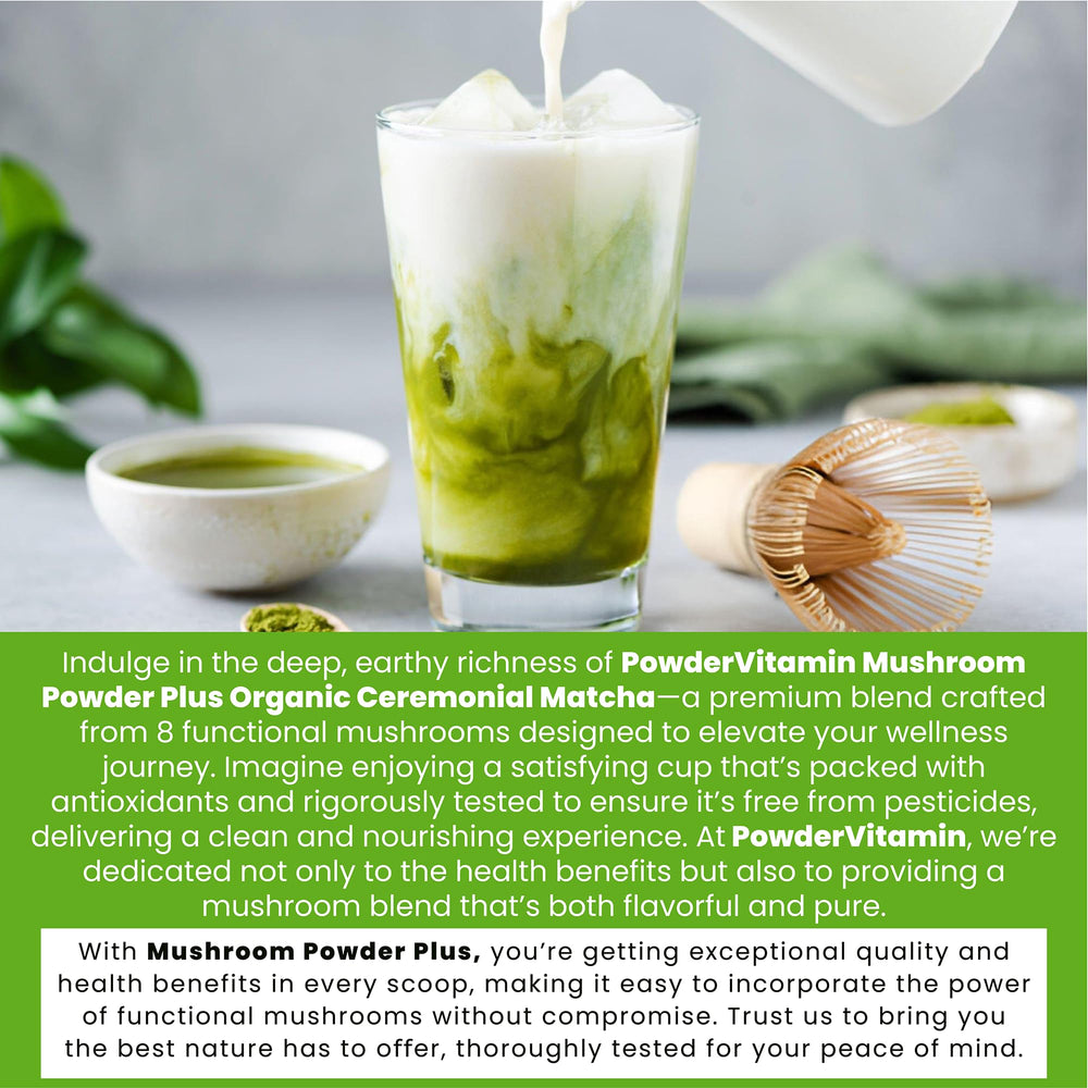 PowderVitamin ceremonial matcha cup delivers smooth energy and focused mind.