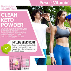 PowderVitamin Electrolytes Plus kitchen counter setup for quick hydration