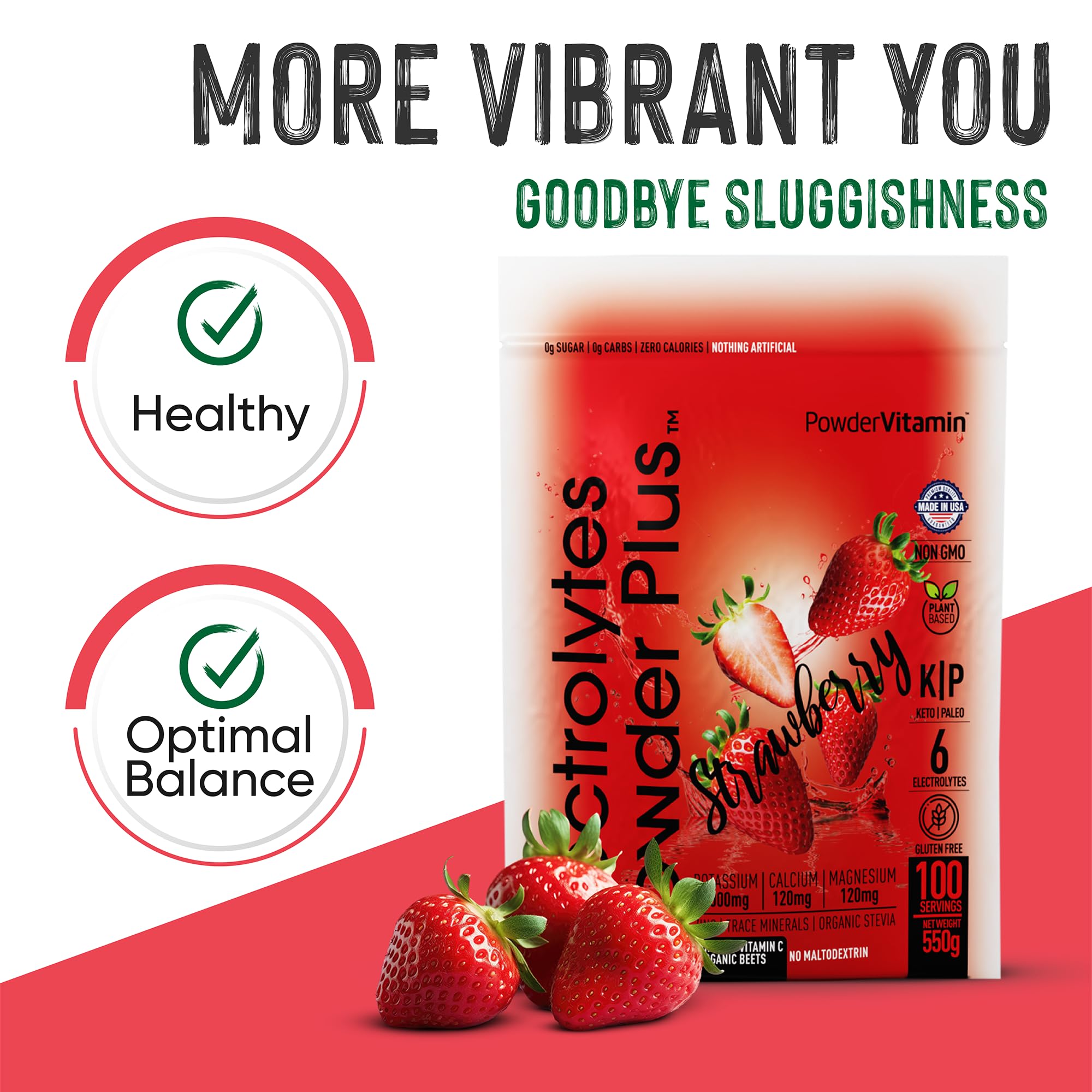 PowderVitamin Electrolytes Plus on-the-go bottle for travel or workouts.