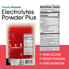PowderVitamin Electrolytes Plus Strawberry mixed in water for a refreshing, zero-calorie drink.