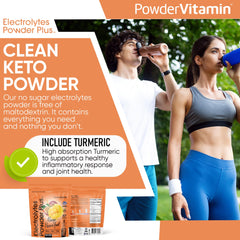 PowderVitamin Electrolytes Plus keto label with no maltodextrin or fillers