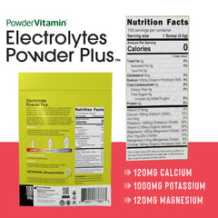 Pouring PowderVitamin Electrolytes Plus into water shows quick mixability.