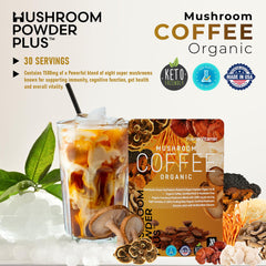 PowderVitamin focus-energy lions mane cordyceps scene suggesting sharper concentration.