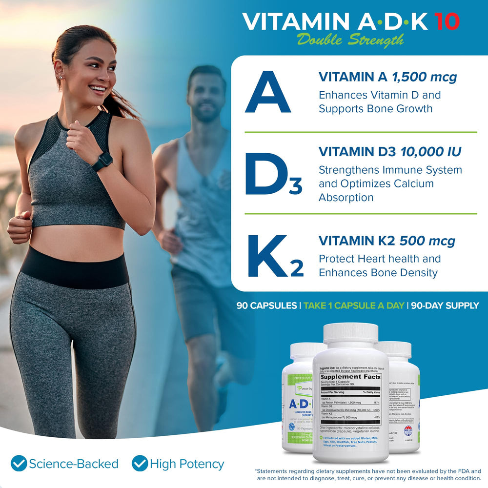 Power By Naturals ADK 10 capsules close-up for daily routine