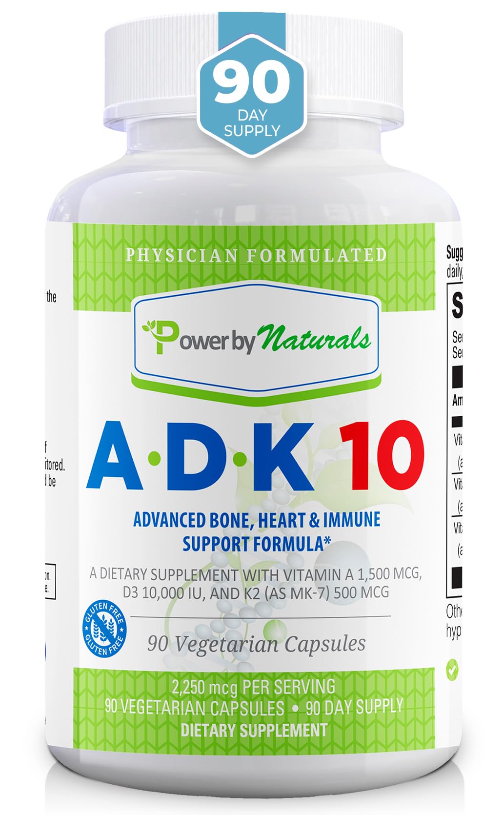 Power By Naturals ADK 10 capsules front view for daily wellness exploration
