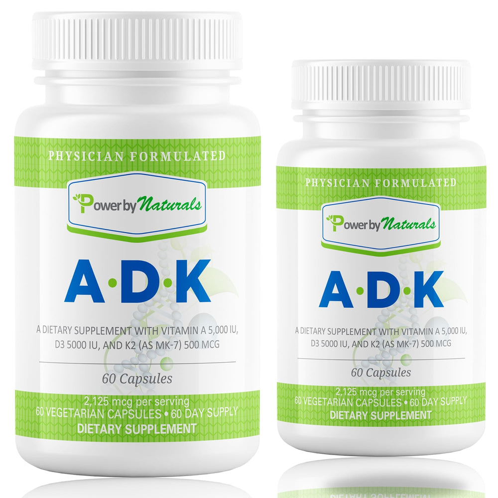 Power By Naturals ADK capsules inside view shows compact daily dose