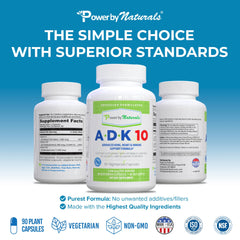 Power By Naturals ADK10 MK-7 K2 focus image indicates bone-supporting blend.