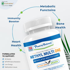 Power By Naturals Methyl Multi One CoQ10 capsule close-up for antioxidant support