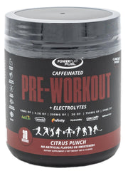 POWER PLAY FUEL Citrus Punch bottle closeup for pre-workout energy.