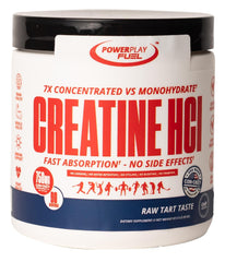 POWER PLAY FUEL Creatine HCl powder front label highlights lean muscle support.