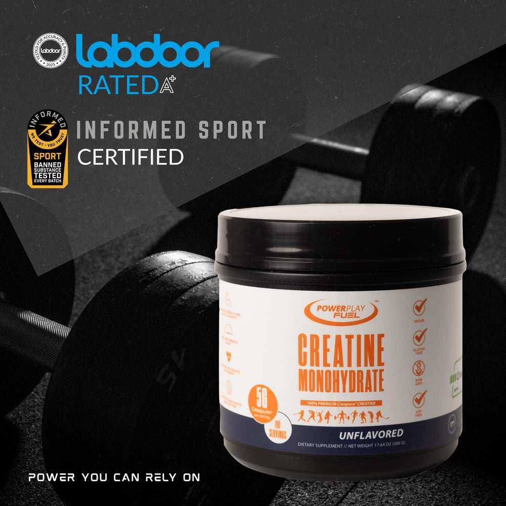 Power Play Fuel creatine monohydrate powder clump-free and easy to blend.