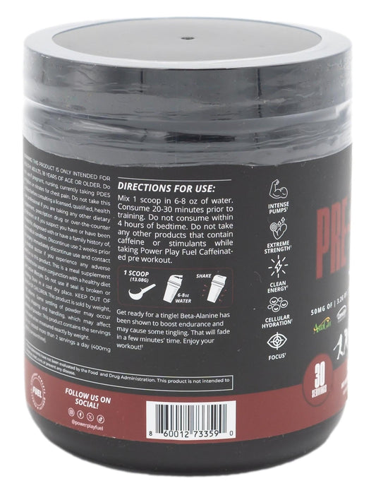 POWER PLAY FUEL scoop dispensed into glass for a smooth mixed drink.