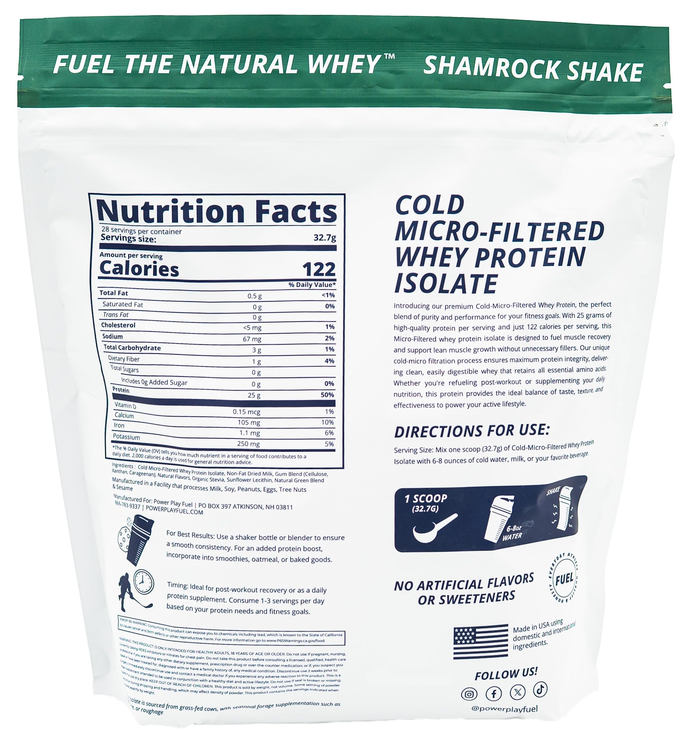 Power Play Fuel Shamrock Shake flavor ready to blend