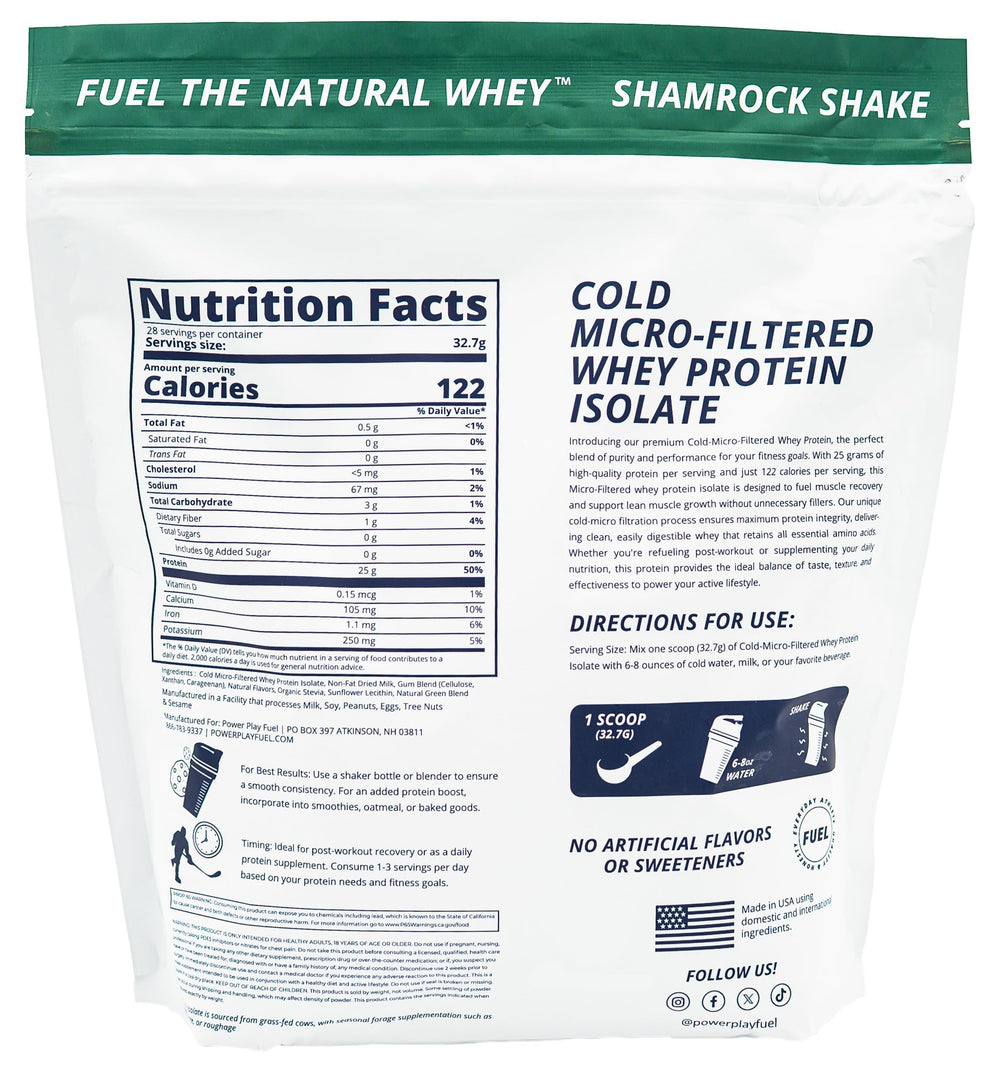Power Play Fuel Shamrock Shake flavor ready to blend
