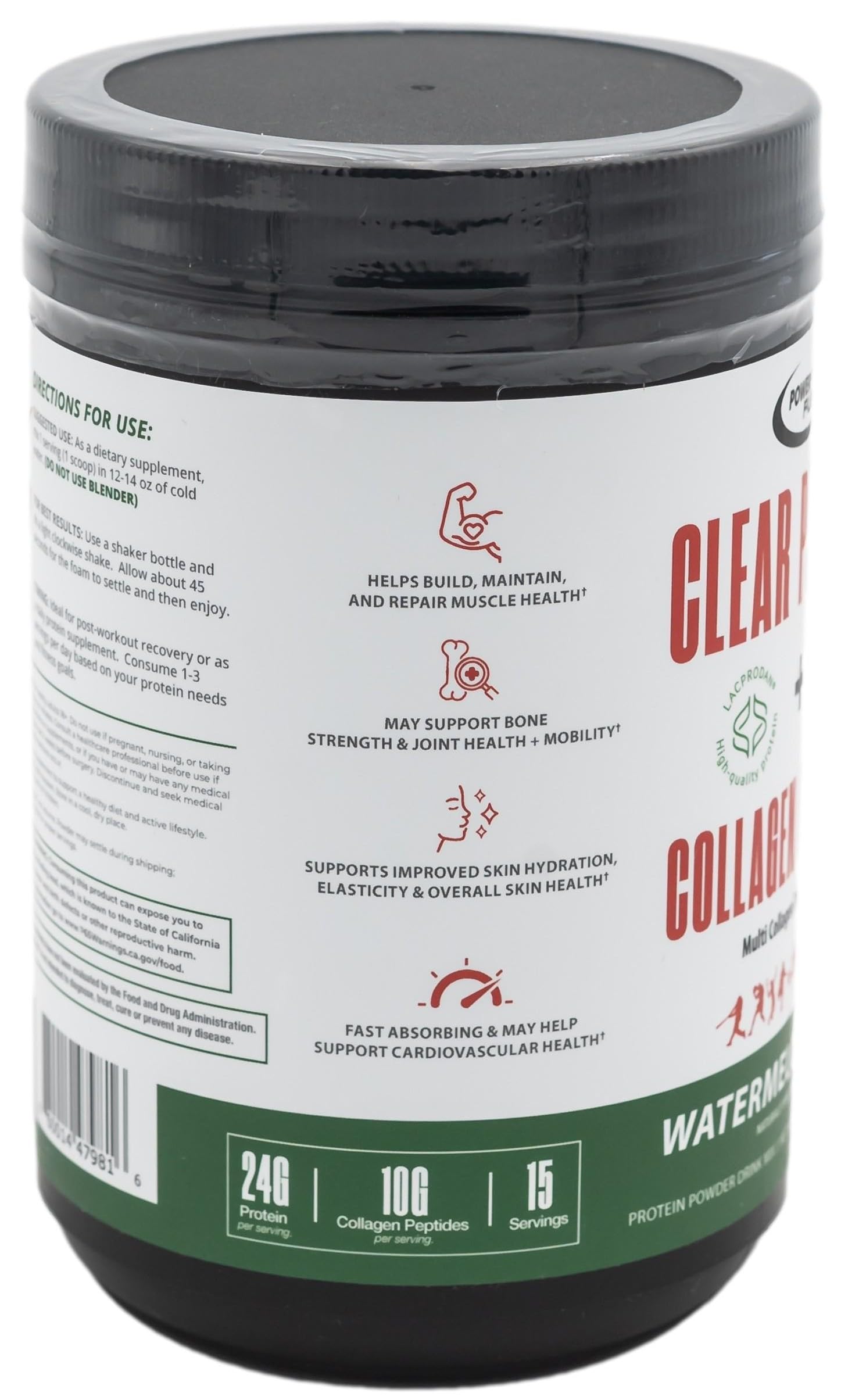 Power Play Fuel Clear Protein powder scoop beside package for quick post-workout shake
