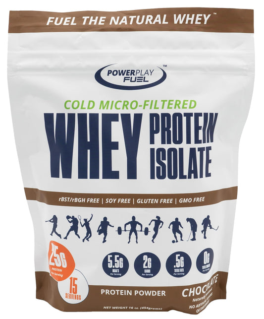 POWER PLAY FUEL whey protein isolate 1lb, ready to fuel workouts with clean energy.