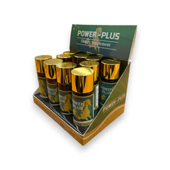 POWER-PLUS label back presents product details and branding