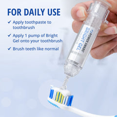Power Swabs Bright Gel travel pack highlights easy whitening on the go.