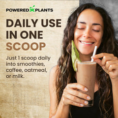 Powered X Plants dietary supplement pouch shown.