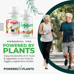 Powered X Plants bottle side angle showing compact daily supplement