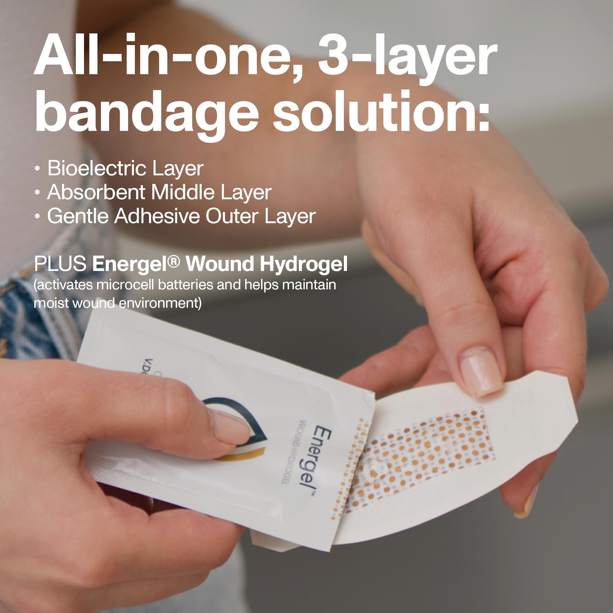 PowerHeal absorbent middle layer closeup shows moisture absorption for comfort.