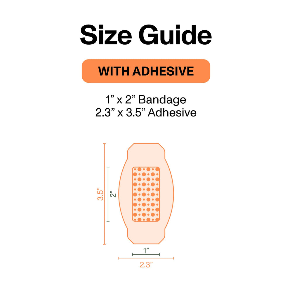 PowerHeal adhesive outer layer provides secure, comfortable wear.