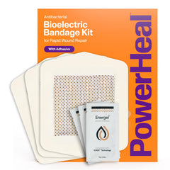 PowerHeal bioelectric bandage 3-layer assembly showing integrated wound care layers.