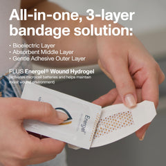 PowerHeal Energel hydrogel activates the bandage and maintains moisture.