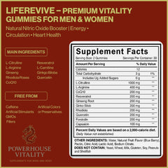 LifeRevive bottle label shows non-GMO, gluten-free ingredients