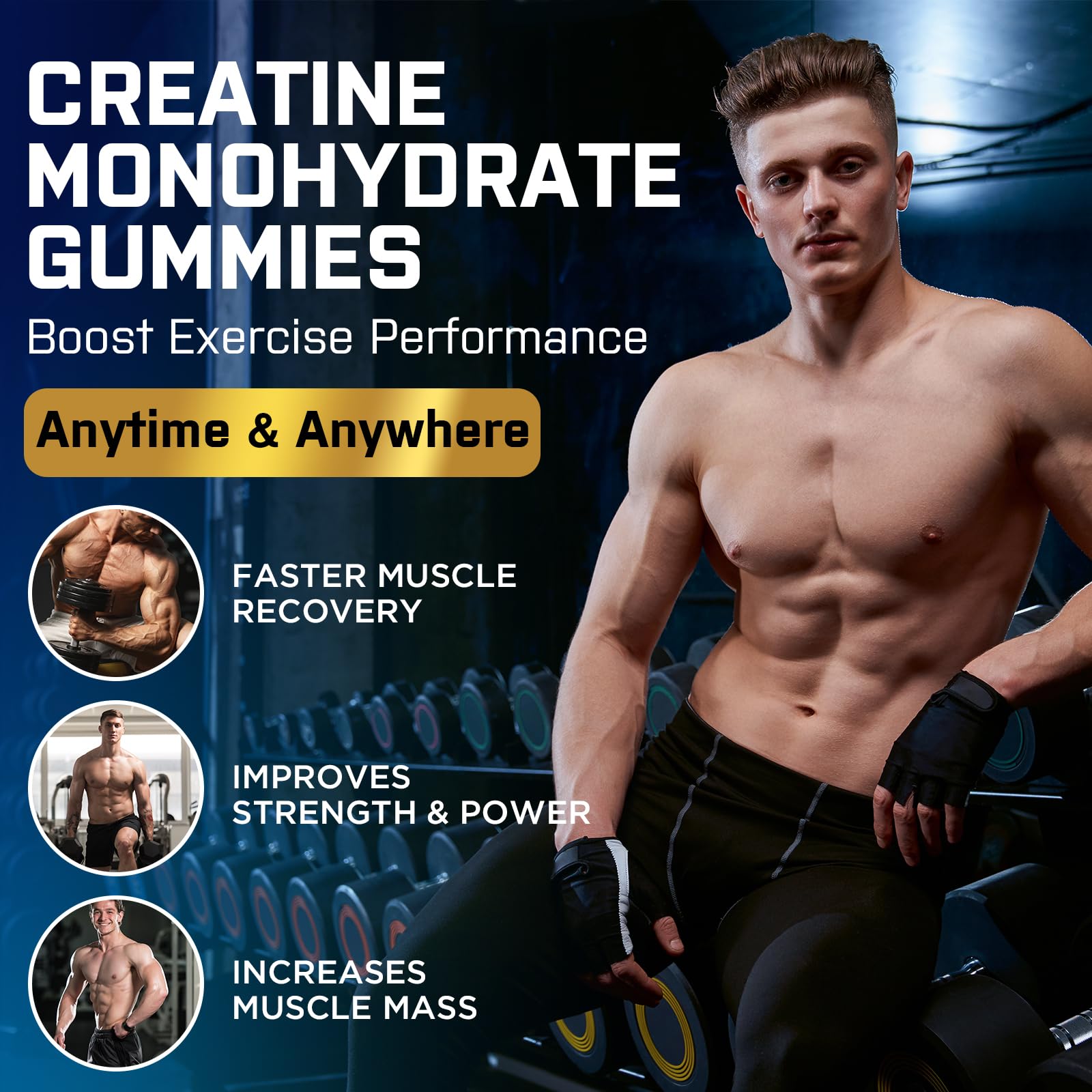 Two-gummy dose demonstrates post-workout recovery support.