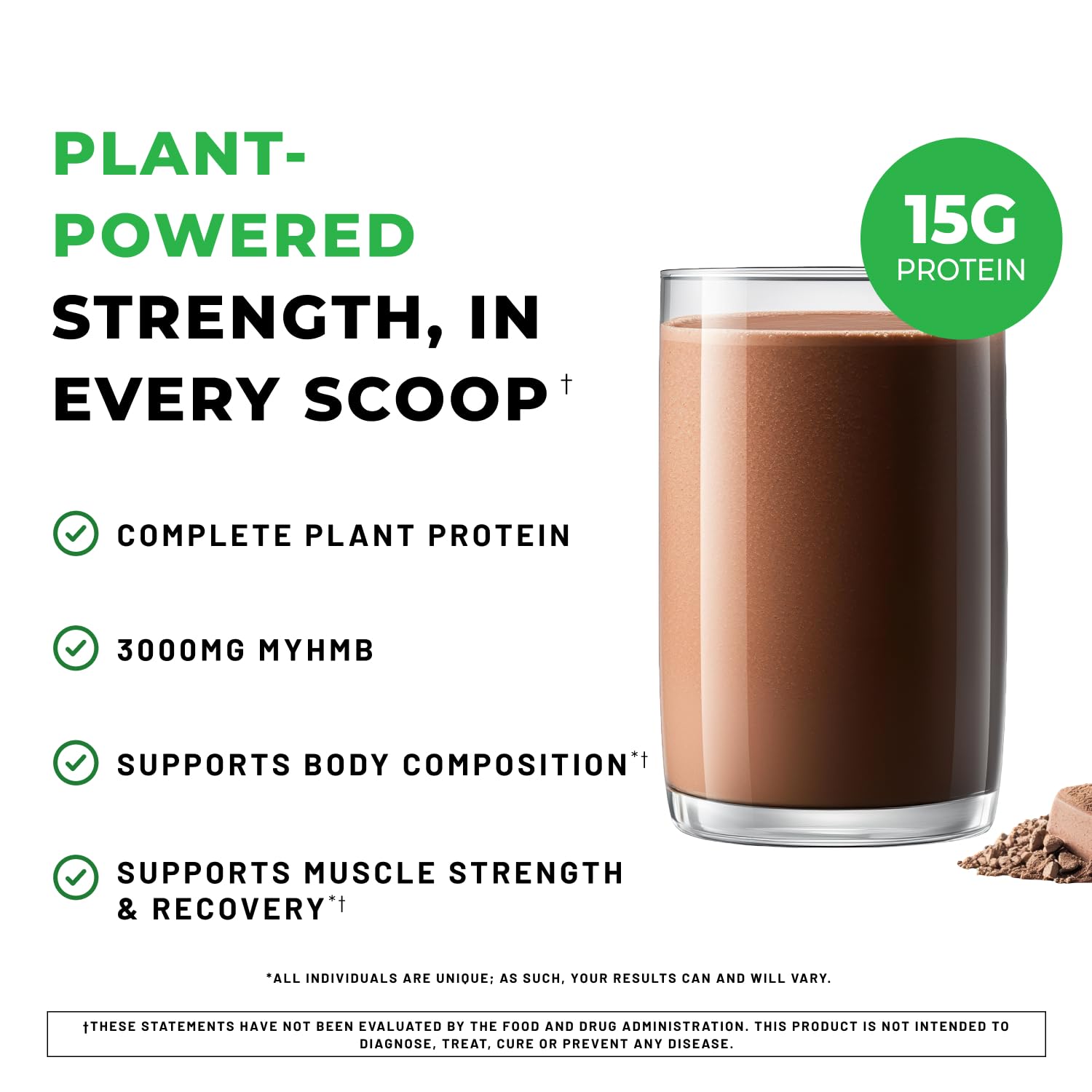 POWERLIFE High-Impact Plant Protein chocolate serving scoop ready for a nutritious shake
