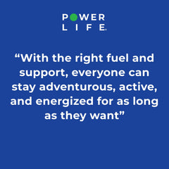 Non-GMO Keto-friendly certification symbol on PowerLife bottle