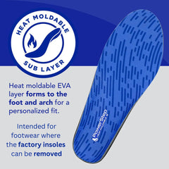 PowerStep anatomical arch support helps maintain stable foot alignment during activity.