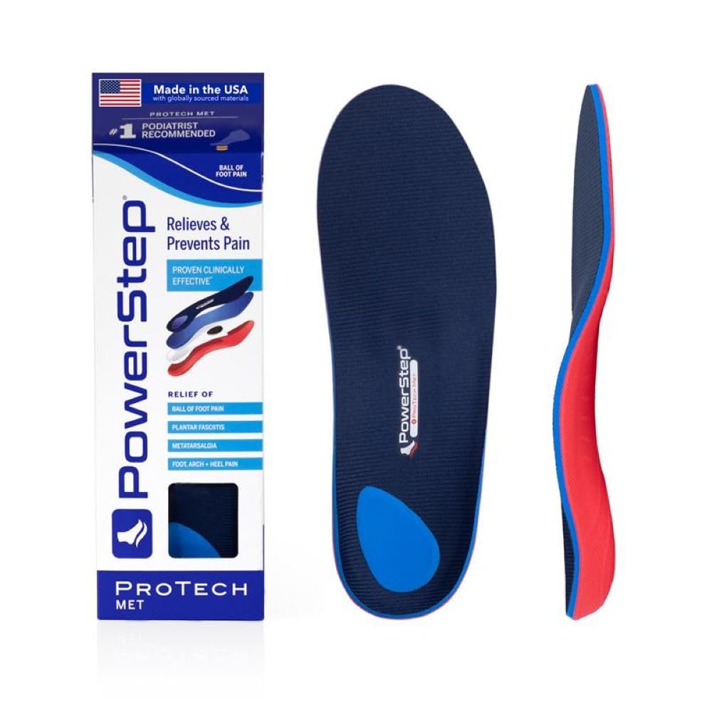 PowerStep ProTech Met orthotics arch support cradle for daily comfort.