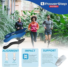 PowerStep ProTech Met orthotics fit athletic, work, and dress shoes.