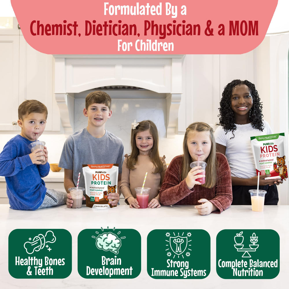 POWkids nutrition facts panel highlights calcium and vitamin D benefits.