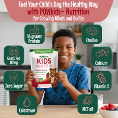 POWkids serving idea: strawberry shake as a healthy afternoon snack.
