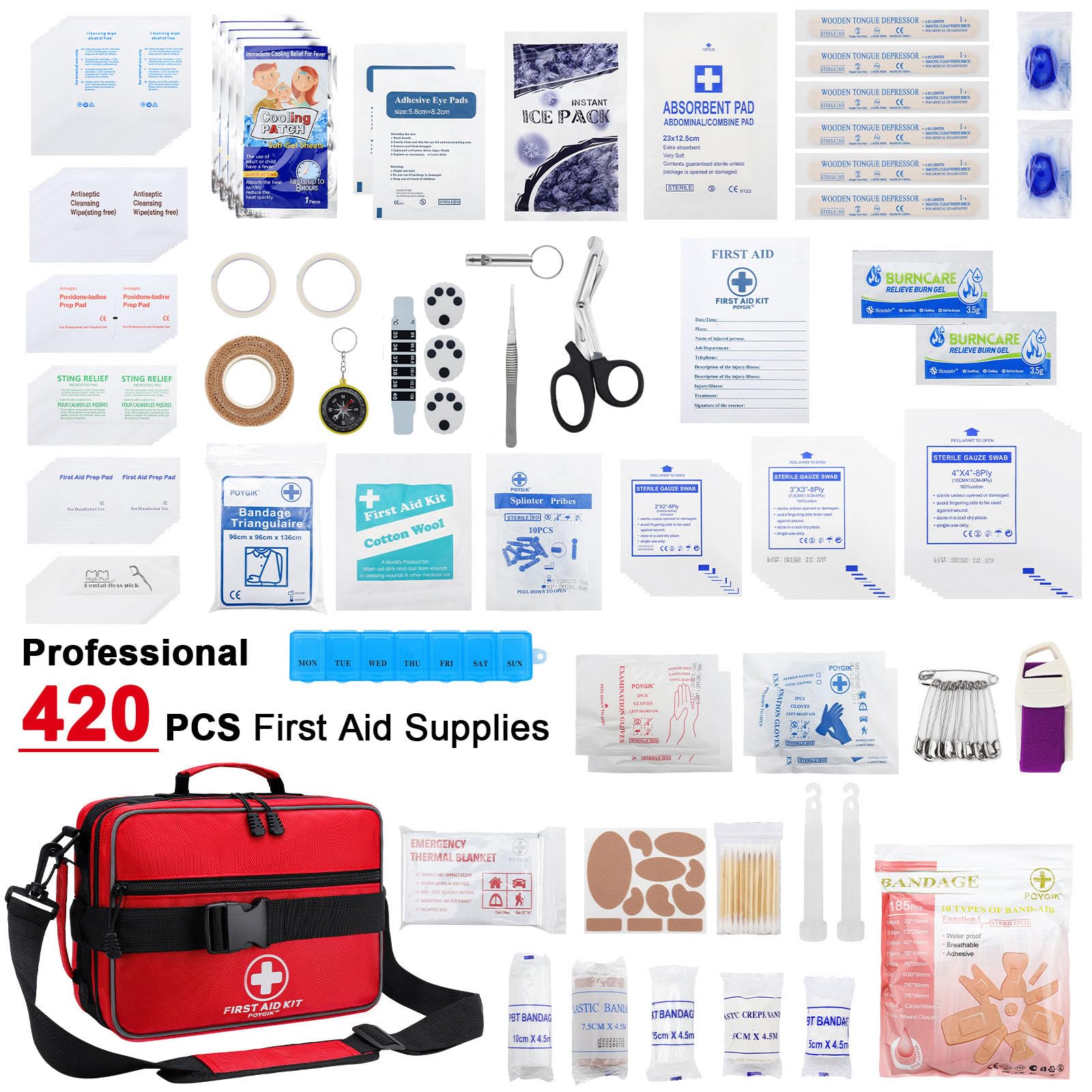 Poygik Premium kit compartments with labels for quick access